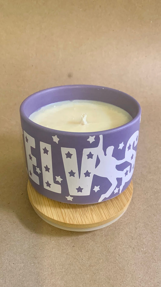 Velvet Vanilla scented 8 oz Elvis candle - Wiselyonsoapworks