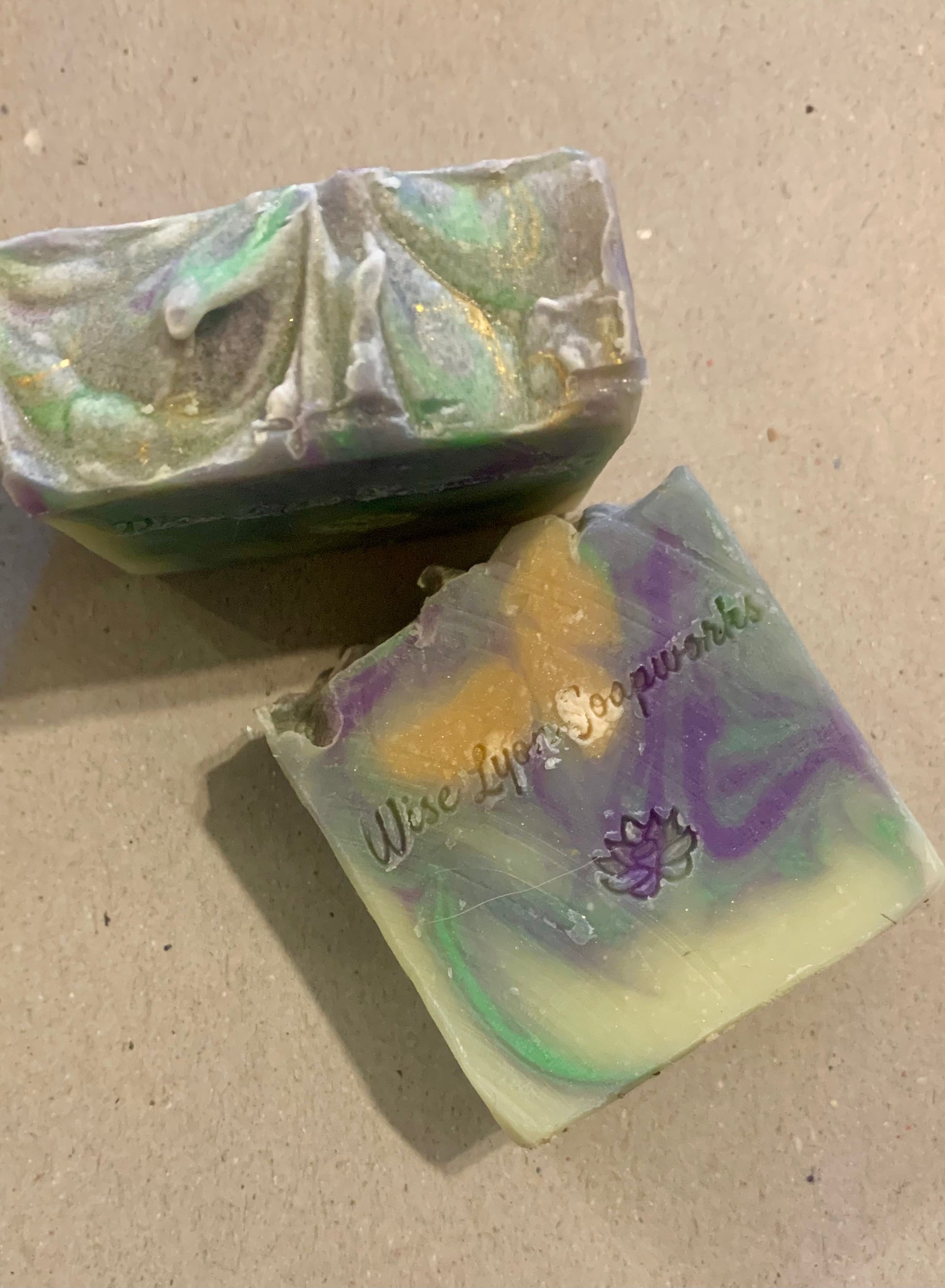 Lavender and White Sage natural soap, organic hempseed oil - Wiselyonsoapworks